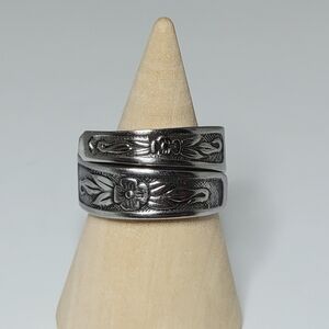 Handmade Stainless Steel Ring Size 9